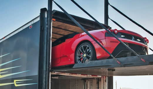 Secure loading of car for transport by Gallop Shipping in UAE