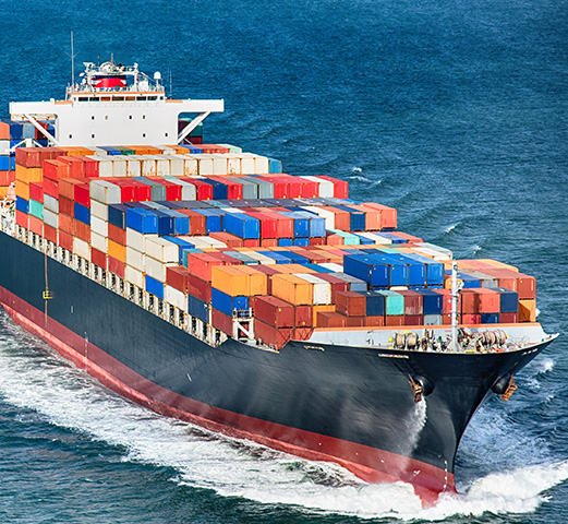 Gallop Shipping container ship docked at UAE port